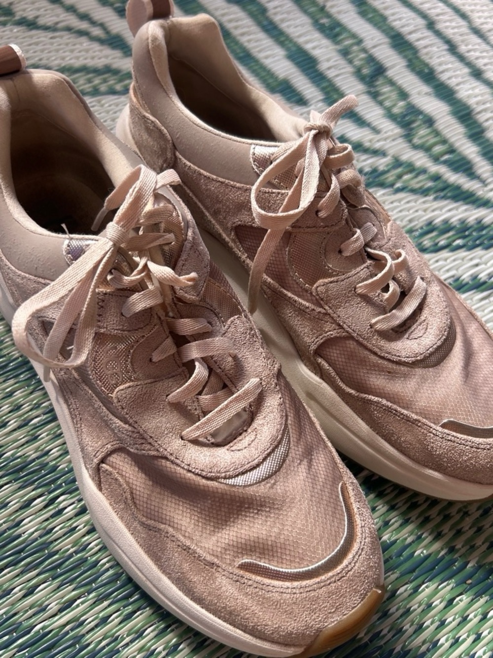 UGG Women's Blush Suede & Textile Lace-Up Sneakers